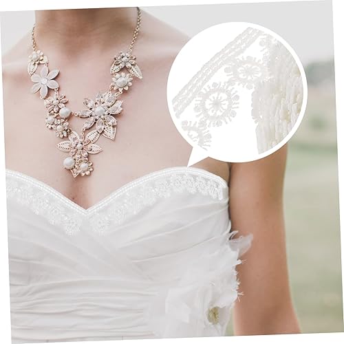 Miniatura 2 de Ciieeo 1 rollo de vestidos de novia de encaje calado para novia tela vintage ribete de encaje blanco bordado negro bordado de tela de ajuste de seda