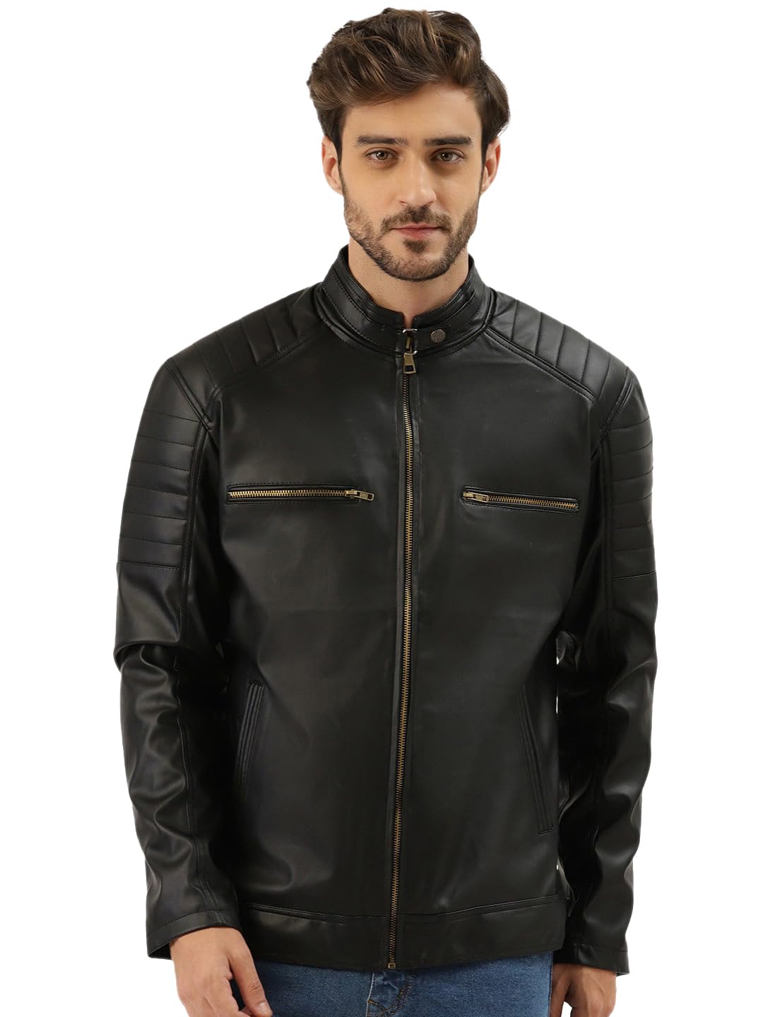 leather retail Men Solid Jacket-picture-26
