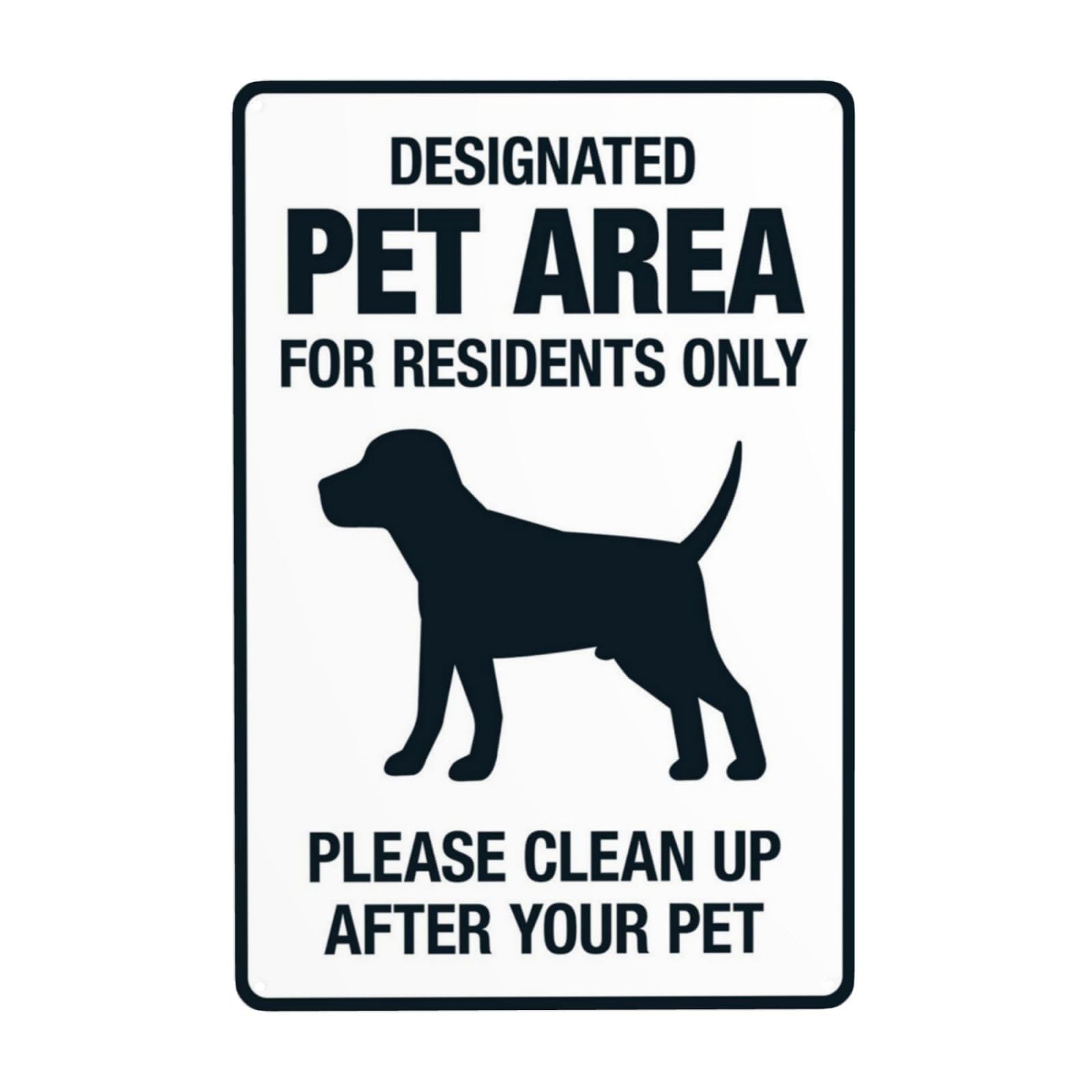 Residential Exclusive Pet Activity Area Tip Sign, Community Property Management Retro Decor 8x12 Inch