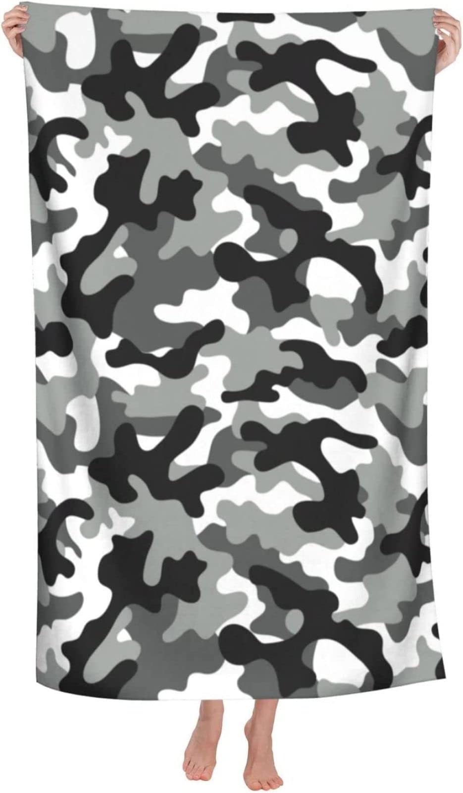 KATATI Camuffare Telo Mare Grande, Microfibra Asciugamano da Spiaggia, Teli Mare Camuffare, Asciugatura Rapida Antisabbia Adulti Teli Mare per Nuoto Campeggio 3D Telo Mare 150x200 cm