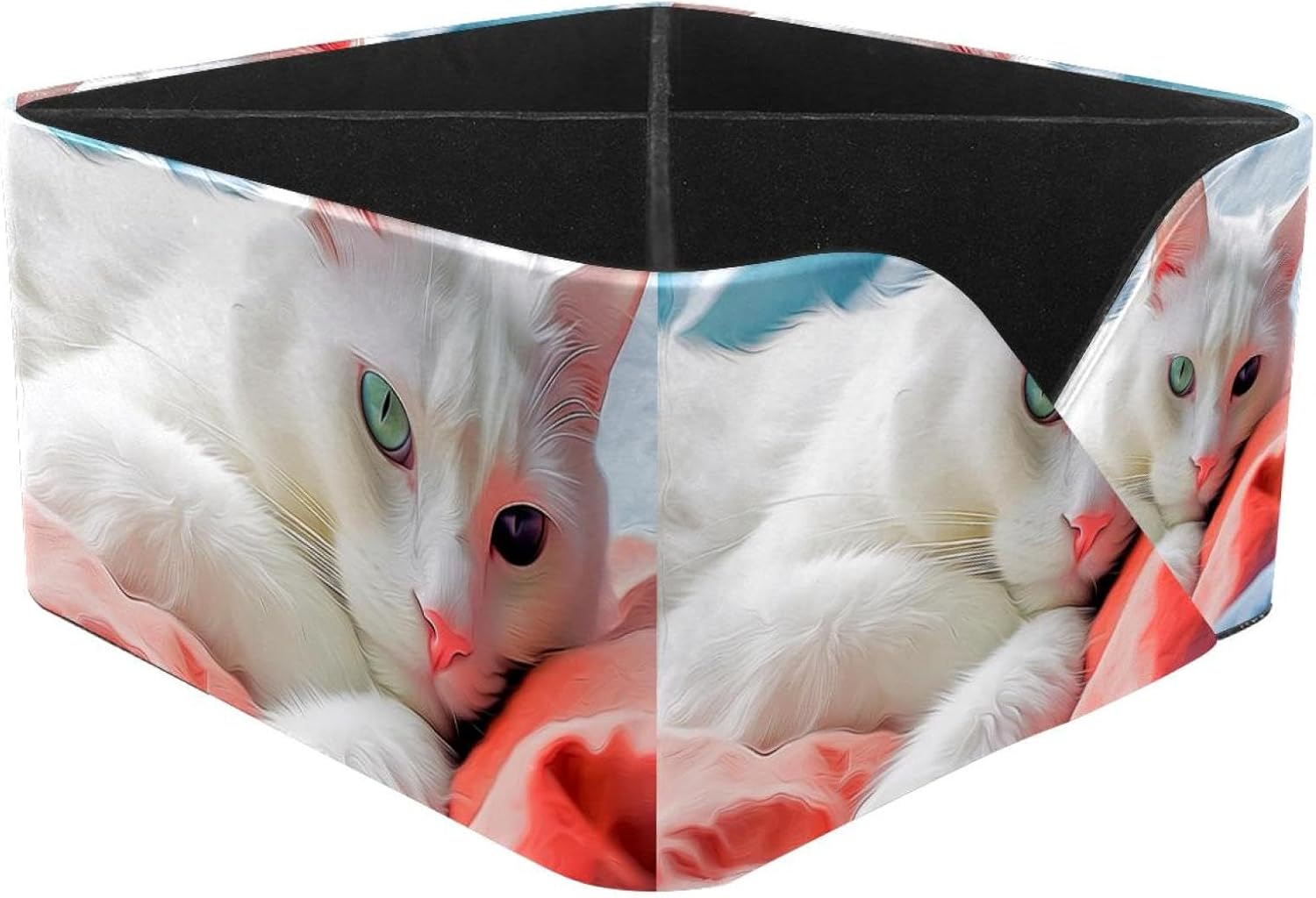 Desk Organizers and Accessories,Storage Box,Desk Organization,1-Pc,Blue and Green Eyes Pink Cat