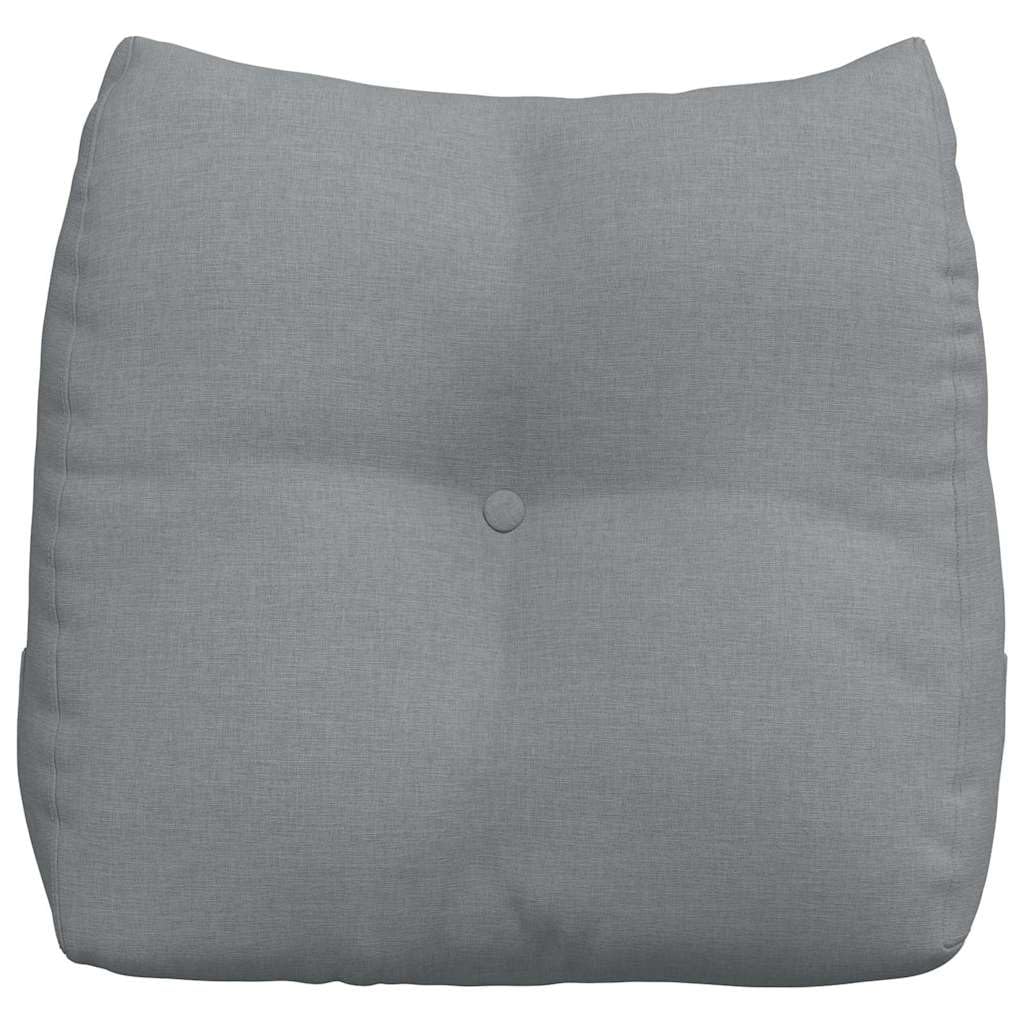 Cojín de respaldo gris claro, 45 x 24 x 50 cm, tejido aterciopelado, cojín ergonómico en cuña con fijación de botones y funda extraíble para cama, sofá, salón y oficina en casa