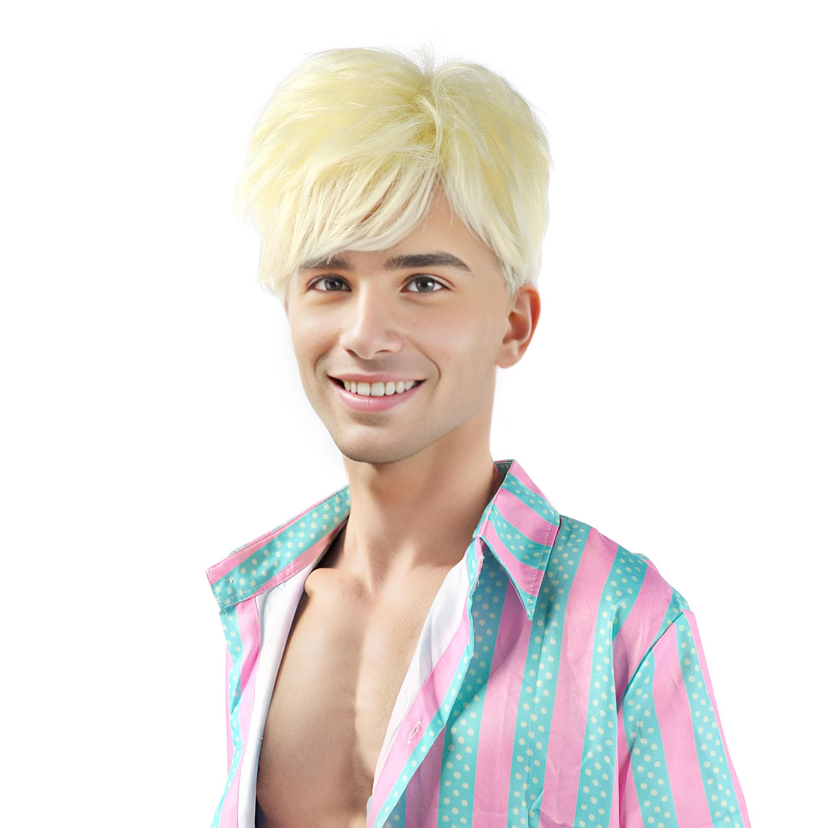 CYNTHIA Short Blonde Wig Men Blonde Wig Adult Halloween Costume Wigs For Men