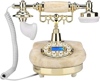 Retro Telephone,LCD Display Antique Telephone FSK/DTMF Dual System Corded Telephone,European Style Retro Vintage Analog Telephone Landline Phone for Gifts/Lliving Room