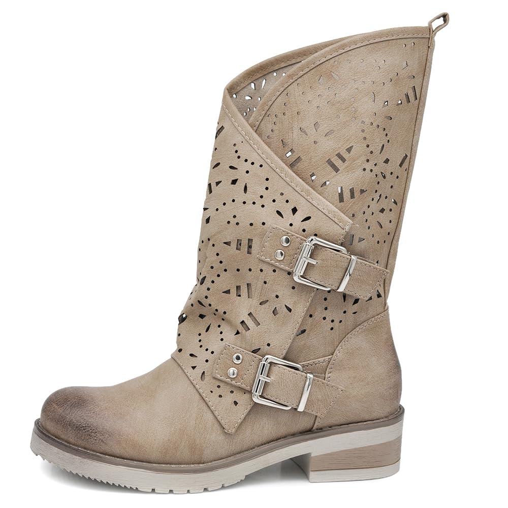 IF Fashion - Botas de mujer con hebilla y tacones 337