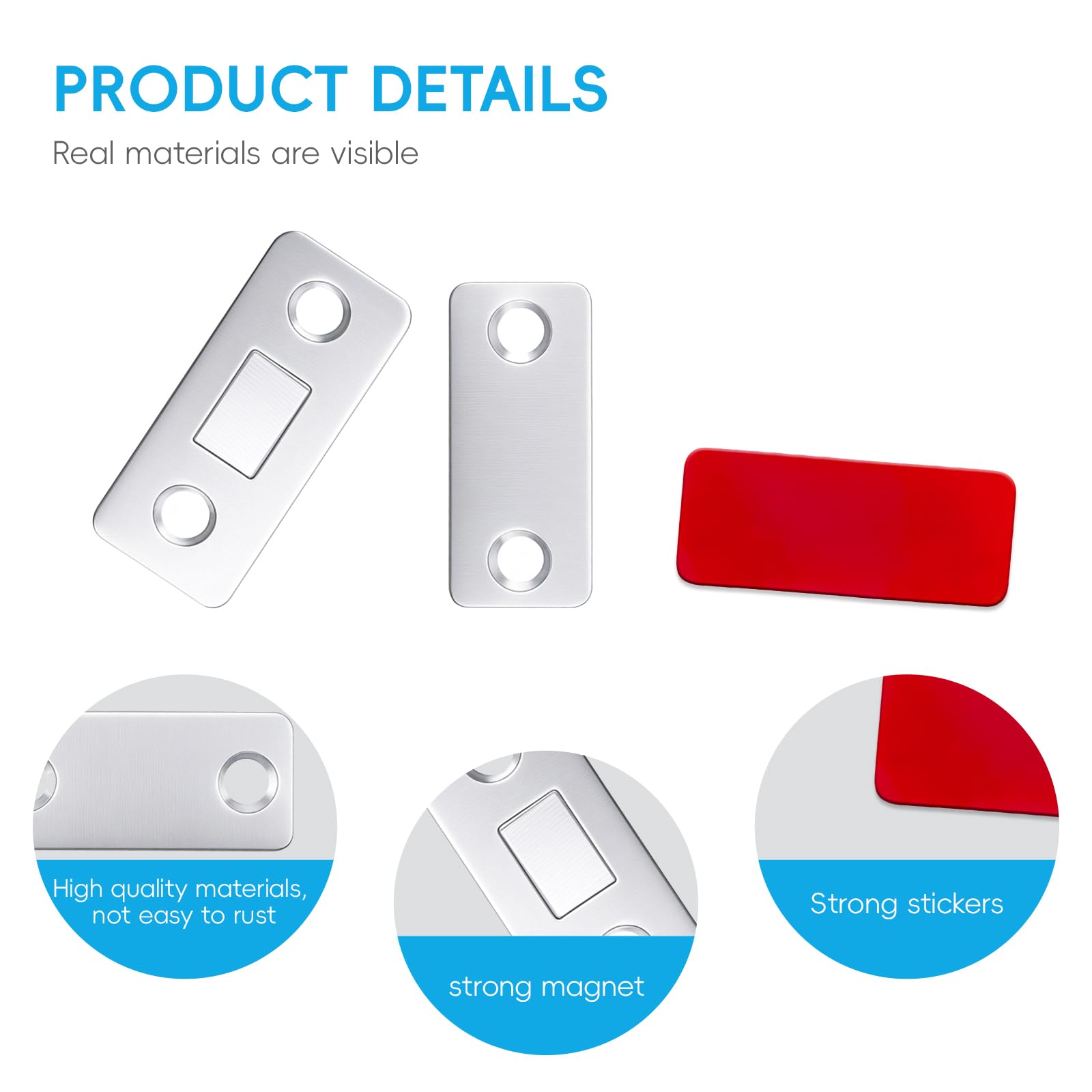 10 magneti per porta magnetica, ultra sottili, per porte dell'armadio, chiusura magnetica, per porta, armadio, chiusura magnetica, porta scorrevole, chiusura magnetica, chiusura magnetica + cacciavite