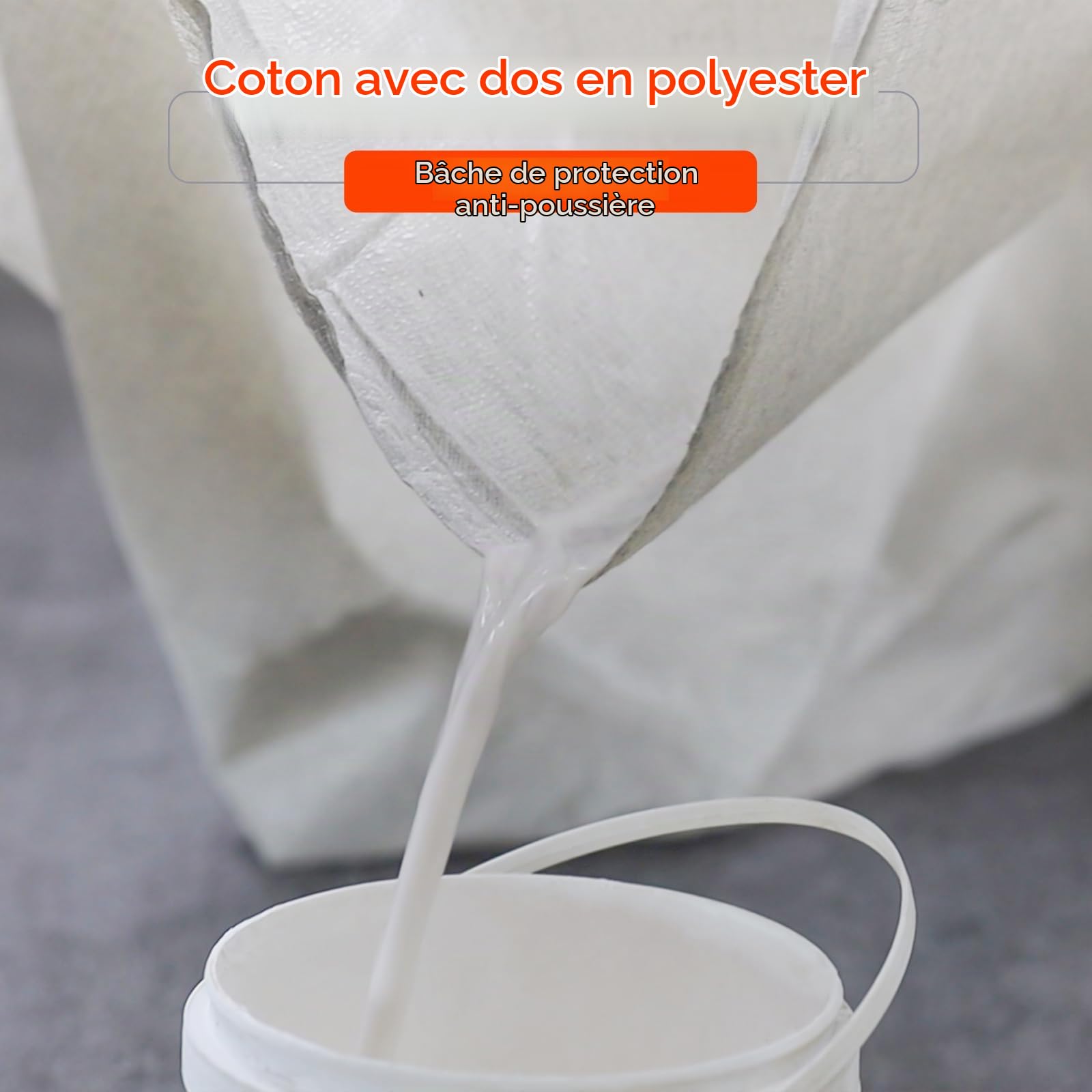 Lot de 2 draps anti-poussière en coton laminé pour décoration – Dos en feuille de poussière en sergé de coton avec feuille en plastique – Taille : 3,7 x 2,7 m – pour peinture, sol, escaliers
