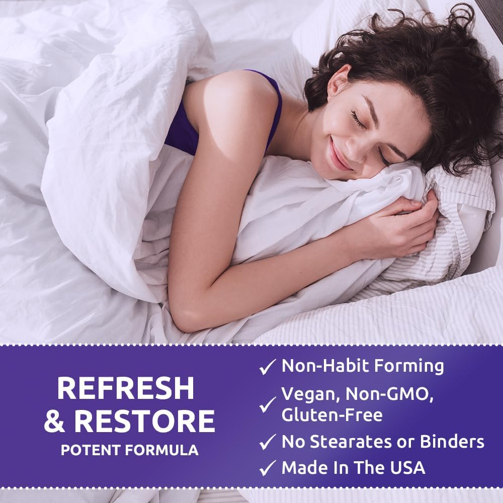 Zentastic Sleep Aid - Non Habit Forming for Healthy Sleep - Melatonin, Valerian, Suntheanine, Magnesium, Herbals, & More - Natural Sleep Aid for Adults - Sleeping Pills - Made in USA, 60 Capsules - Image 4