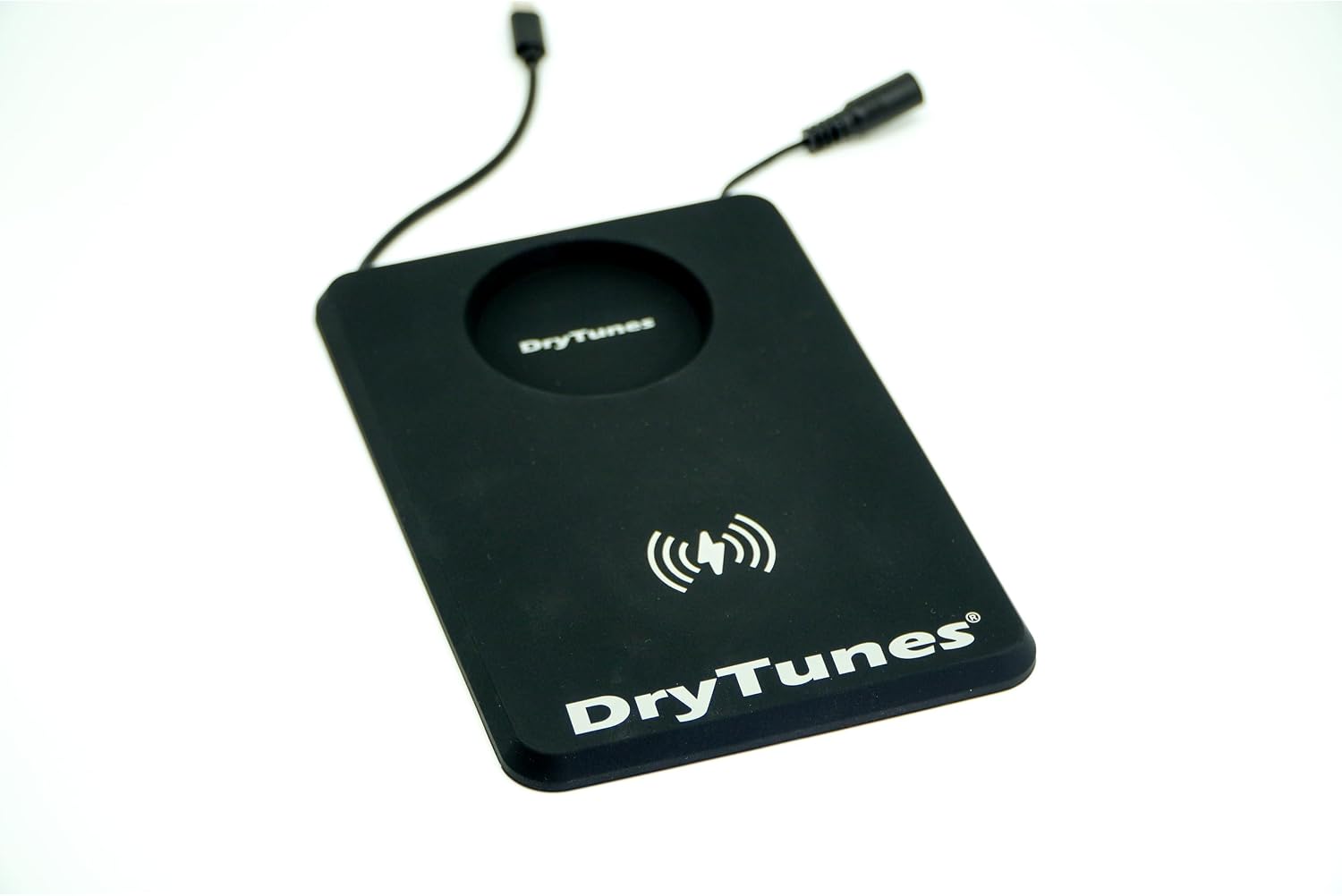 Drytunes Dual Wireless Charging Pad — 15W Qi Wireless + USB-C — Charges Speakers, Phones, Tablets & More — Black