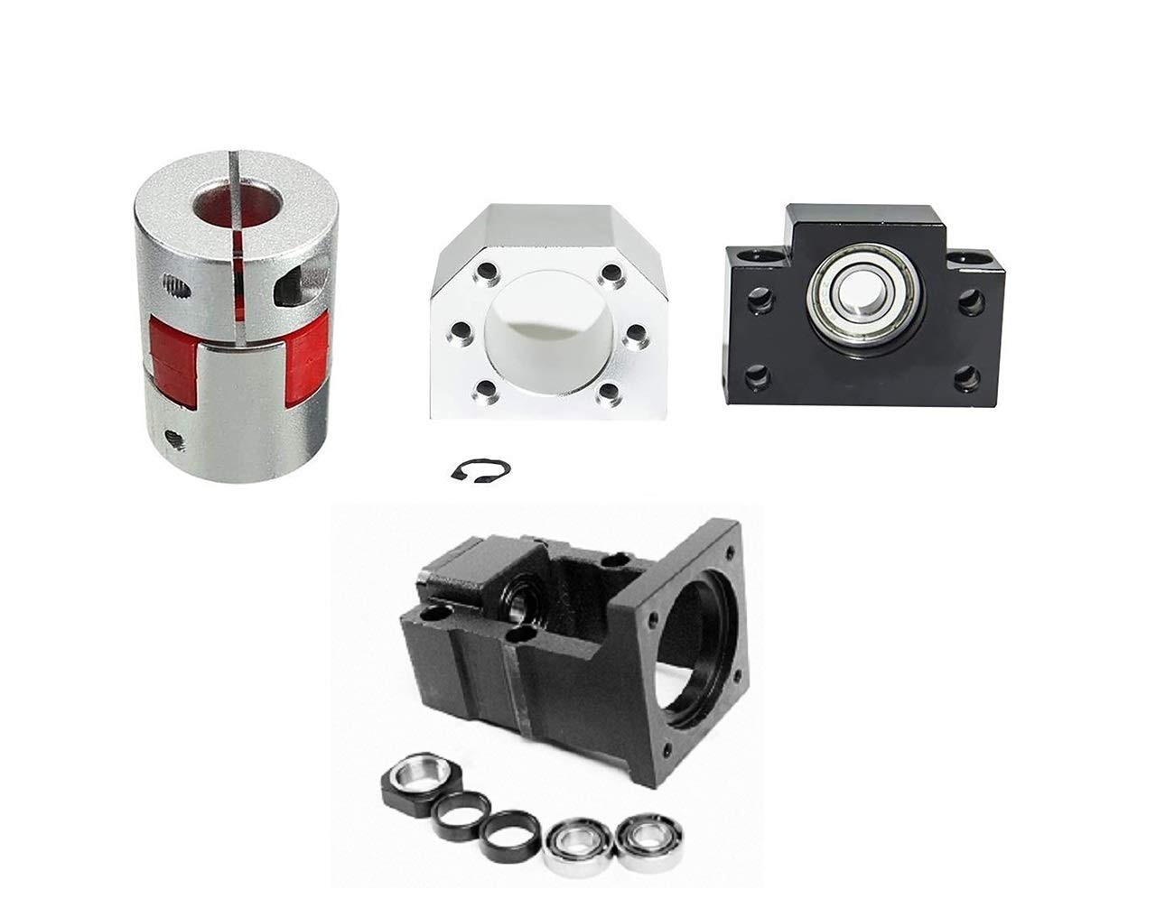 Double Nut Ballscrew 20mm DFU2005 RM2005 Length 29.92 inch / 760mm + Ball Screw Nut+ BK/BF15 Bearing Block End Supports+ Coupler+ Nut Housing+ Motor Bracket for Nema 34 Stepper Motor