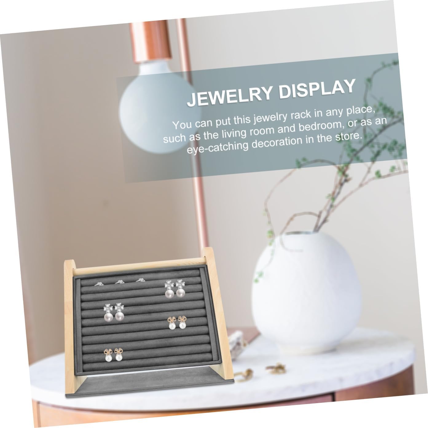 Stylish Wooden Jewelry Stand Ring Earring Display Rack Wedding for Her