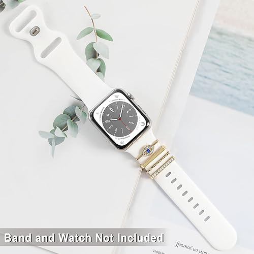 Vista 84 de ALMNVO Bling Diamond Charms for Apple Watch Bands Charms 46mm 45mm 44mm 42mm 41mm 40mm 38mm 49mm,Sparkle Metal Sliding Decorative Rings for iWatch