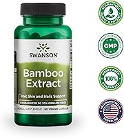 Vista 6 de Swanson Extracto de bambú para cabello y uñas Suplemento de sílice apoya colágeno 300 mg 60 cápsulas vegetales