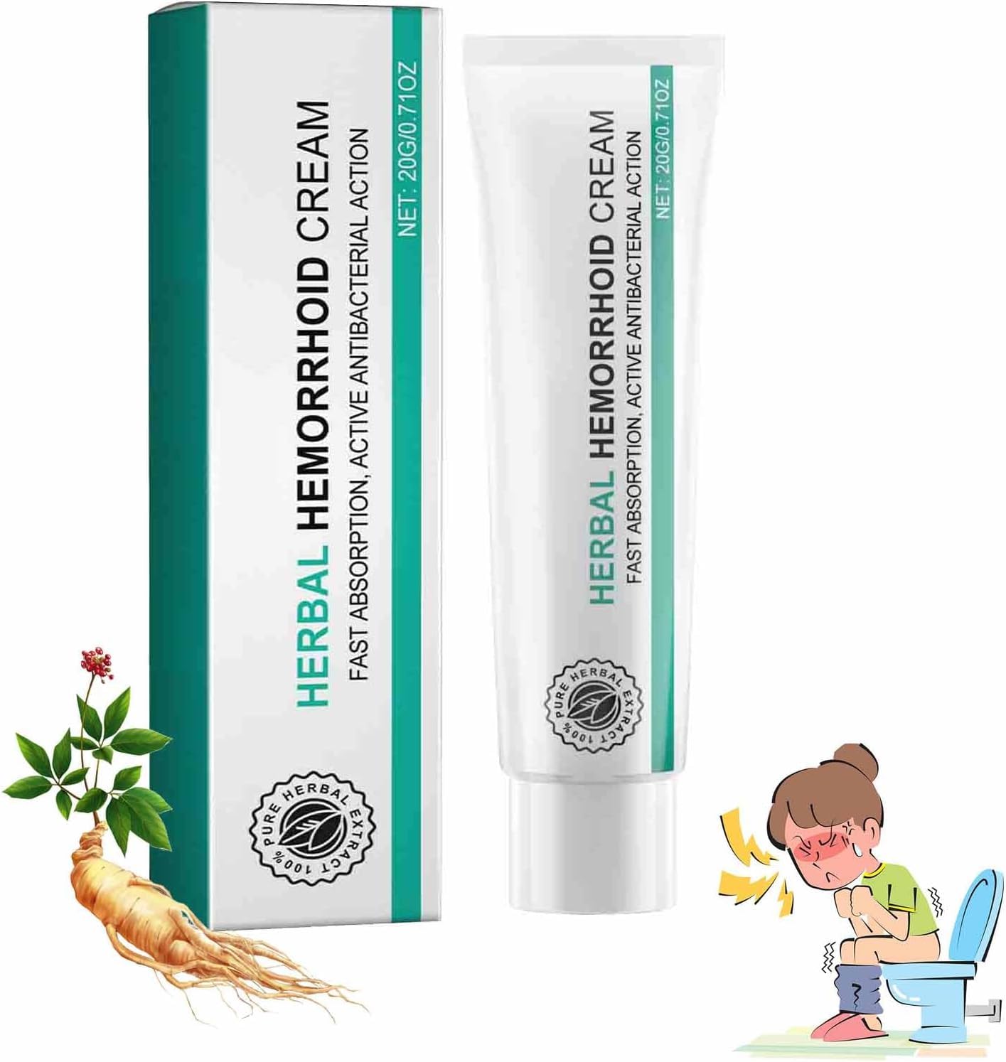 Crema para Hemorroides, Crema Herbal para Hemorroides,Ungüento para Hemorroides para Mujeres Hombres,Alivio de Hemorroides para Hombres y Mujeres (1pcs)