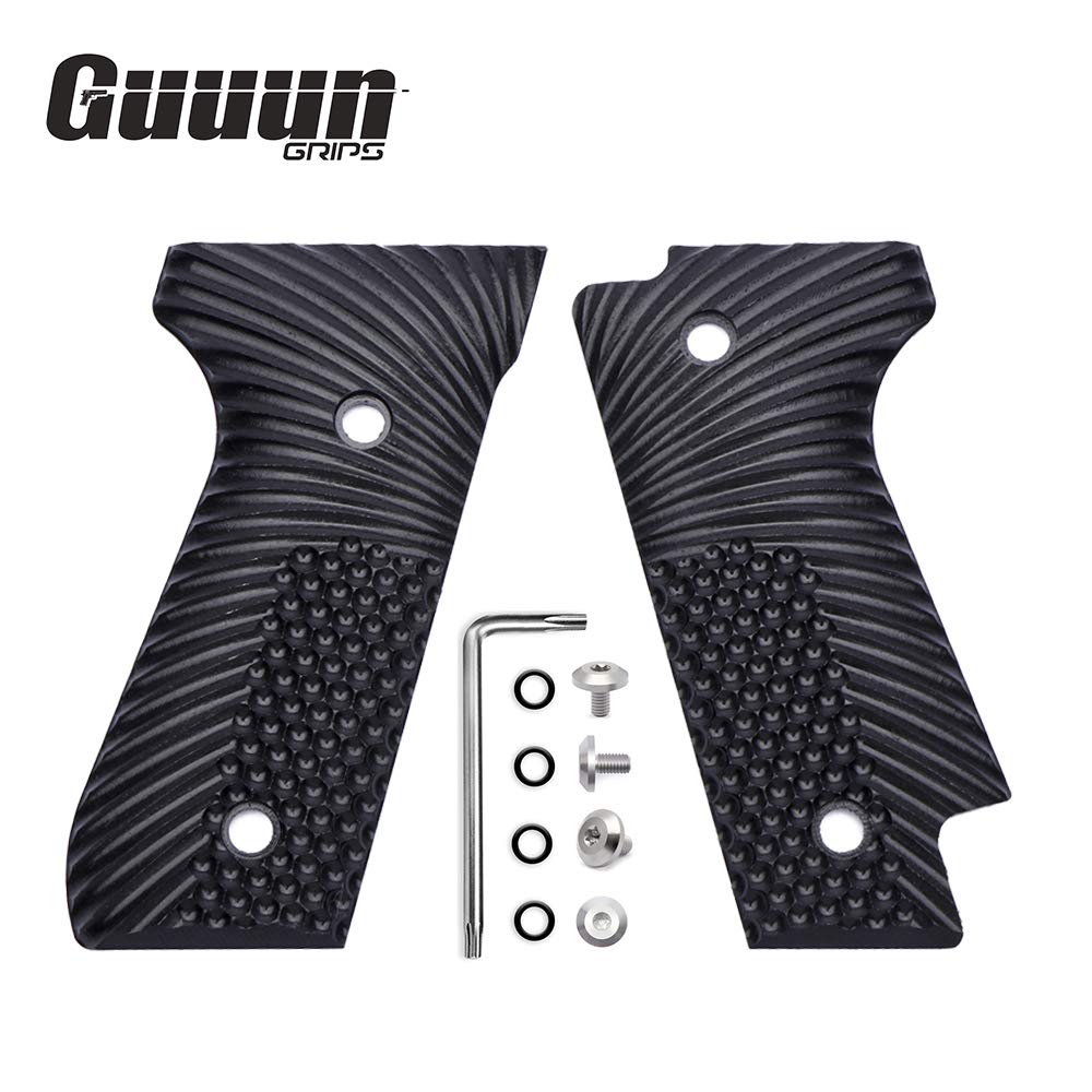 Guuun G10 Grips for Beretta 92S, Eagle Wings Texture - Black