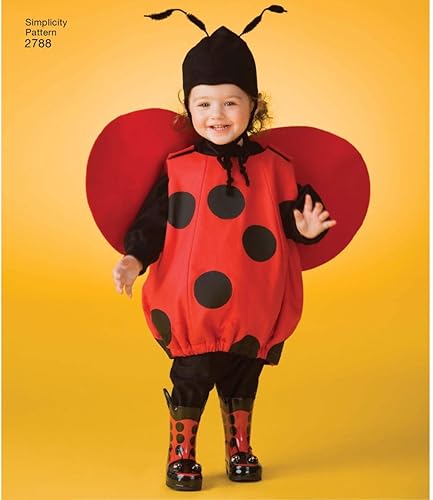 Miniatura 4 de Simplicity 2788 Patrón de costura de cordero, pollito, bruja, calabaza y dama para niños pequeños, disfraz de Halloween, tallas A 12-4