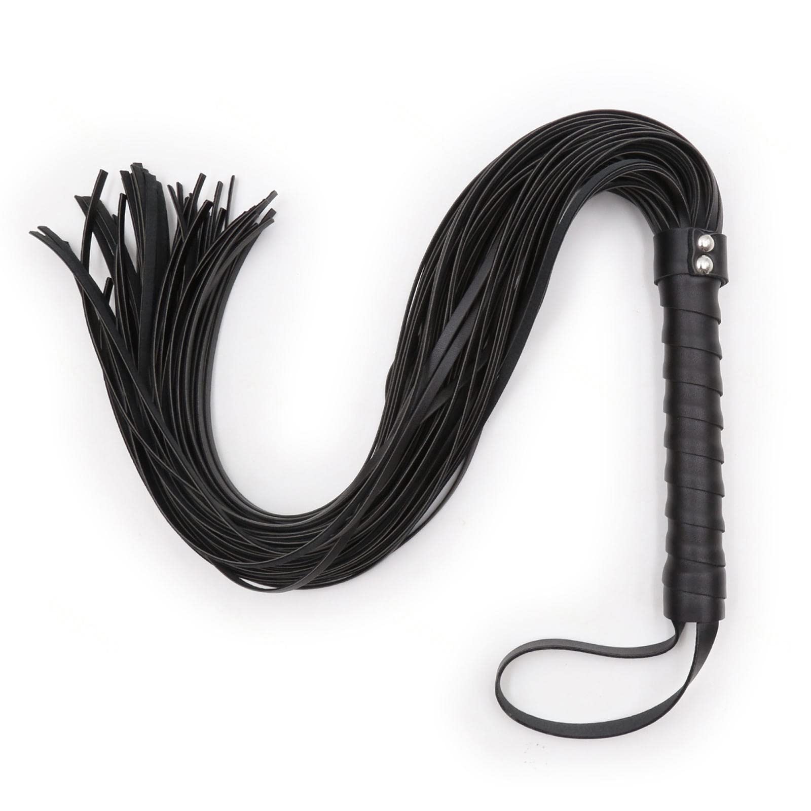 Hepvet Horse Whip, Real Leather Tassels Riding Crop Flogger Handle For Equestrian Teaching Training