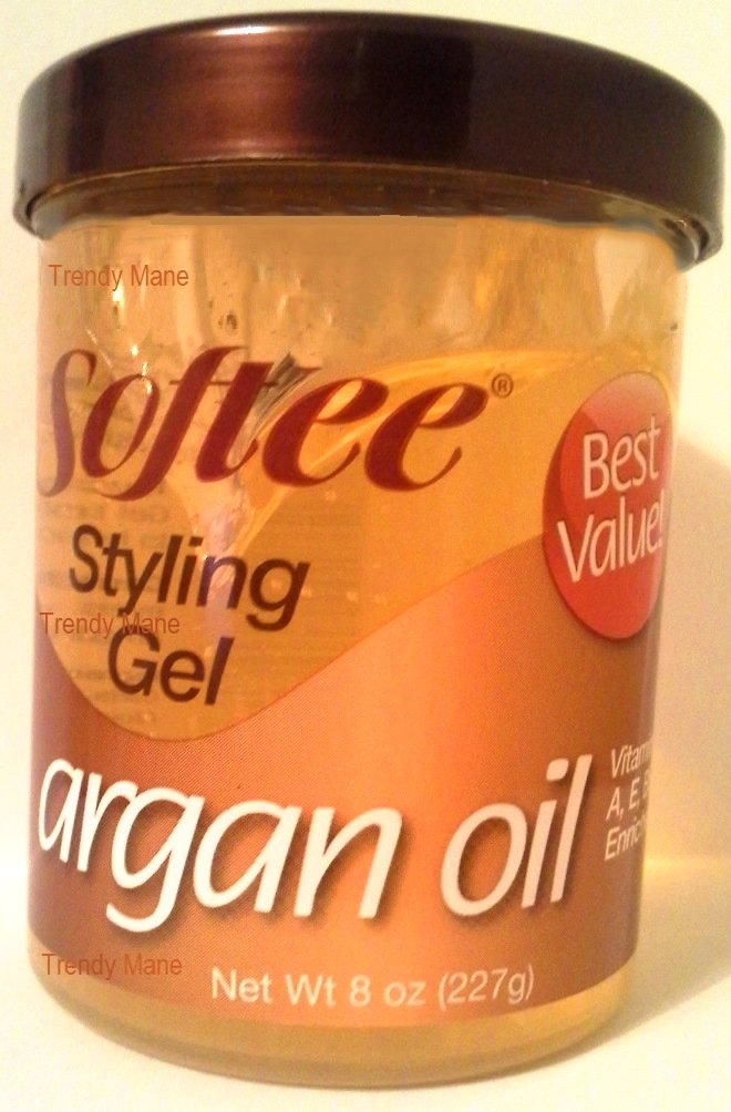 Softee argan oil styling gel 8 ounce, Yellow, 8 Ounce