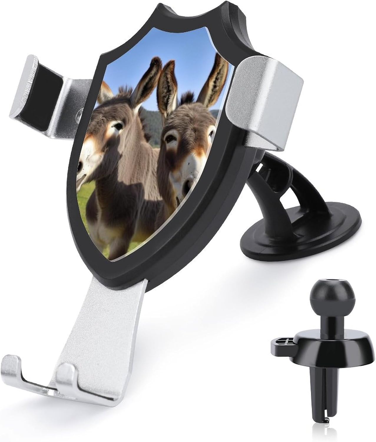 Funny Donkeys Car Phone Holder Mount with Metal Hook Clip