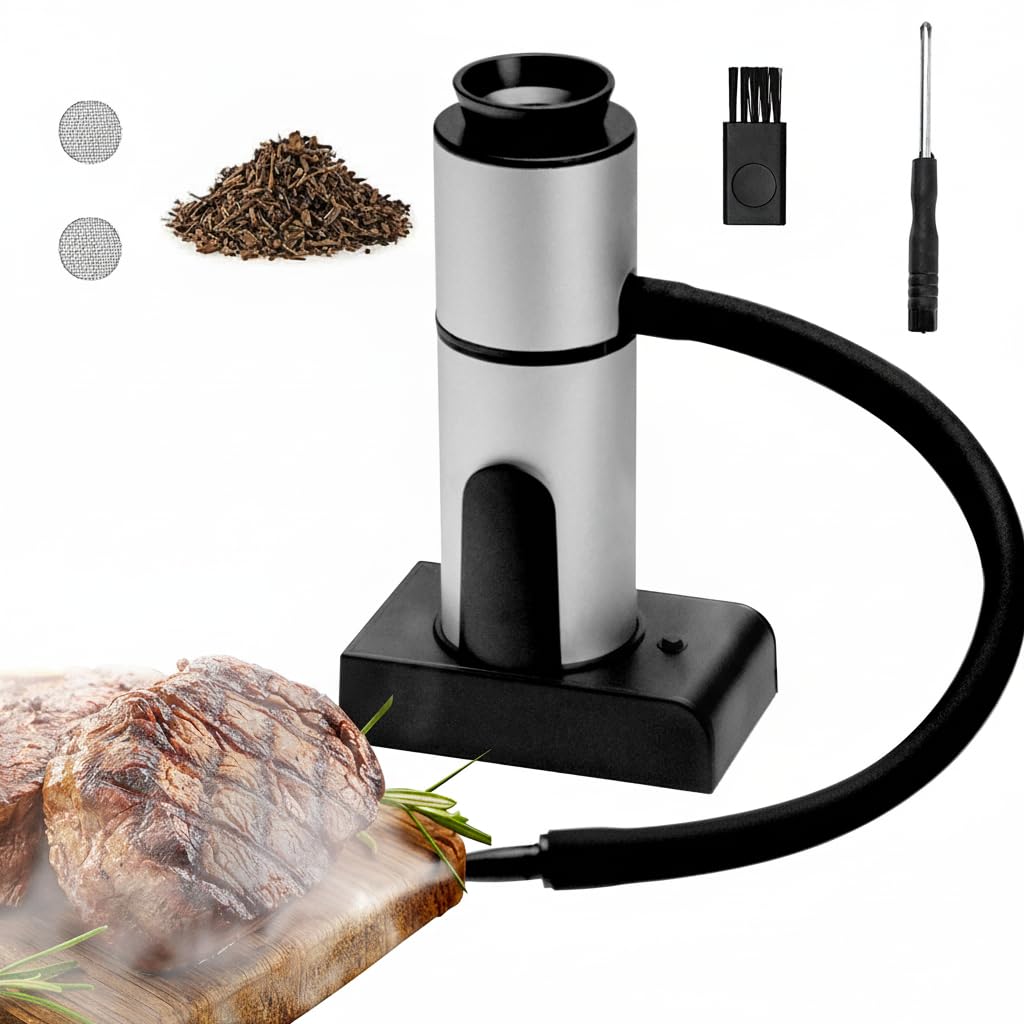 Food Smoker Kit, Cocktail Smoker Kit Portable Smoking Infuser Cold Smoke Generator BBQ Enhancer Wood Chip Smoker Flavor Infusion Tool Kitchen Infuser for Bar Cooking Meat BBQ Drinks