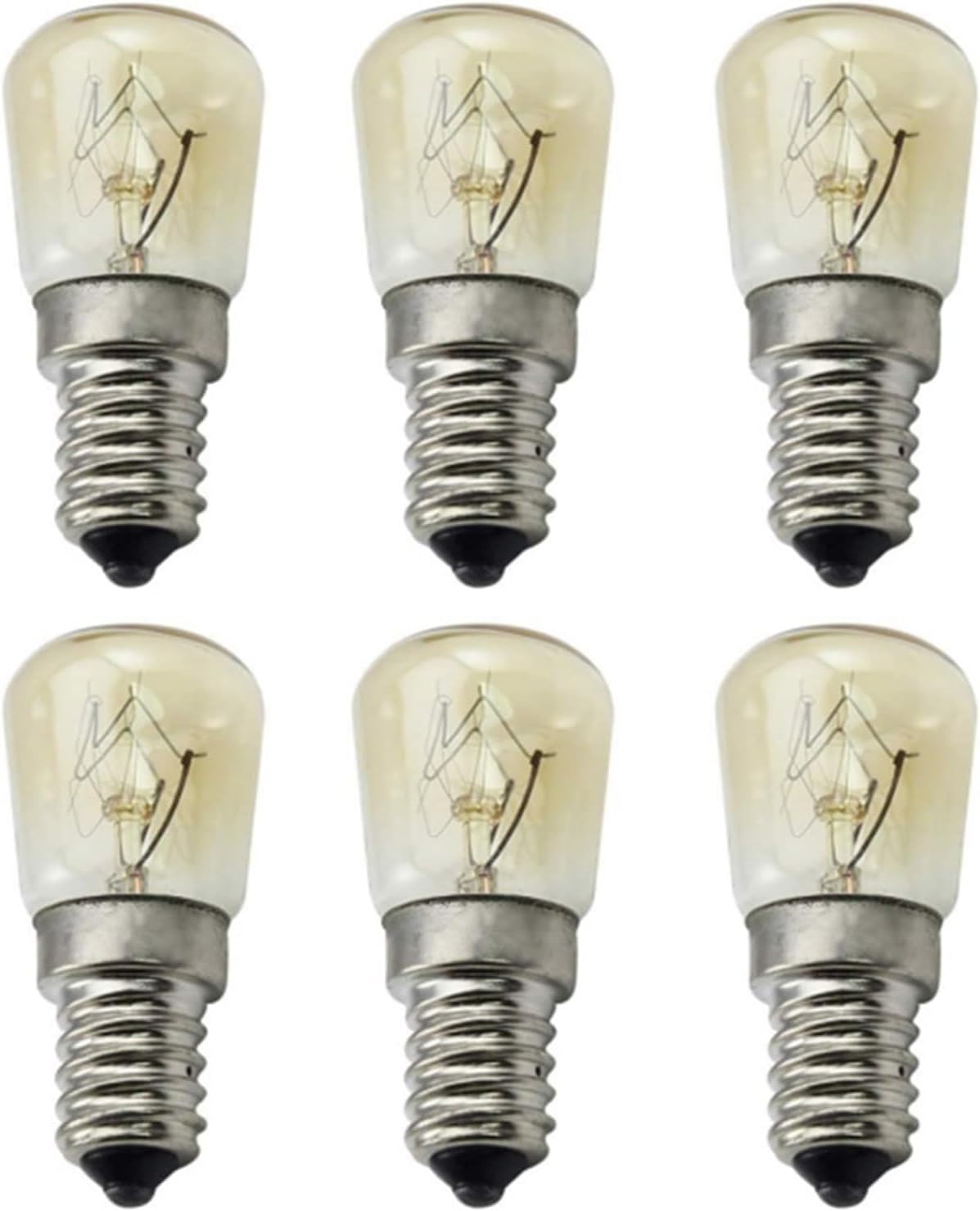 6 Pack Light Bulb T26 E12/E14/E17/E27/B22 25/15W 120V/230V Incandescent Small Edison for Microwave,Oven, Fridege,Salt Lamp(T25 E12 120V)