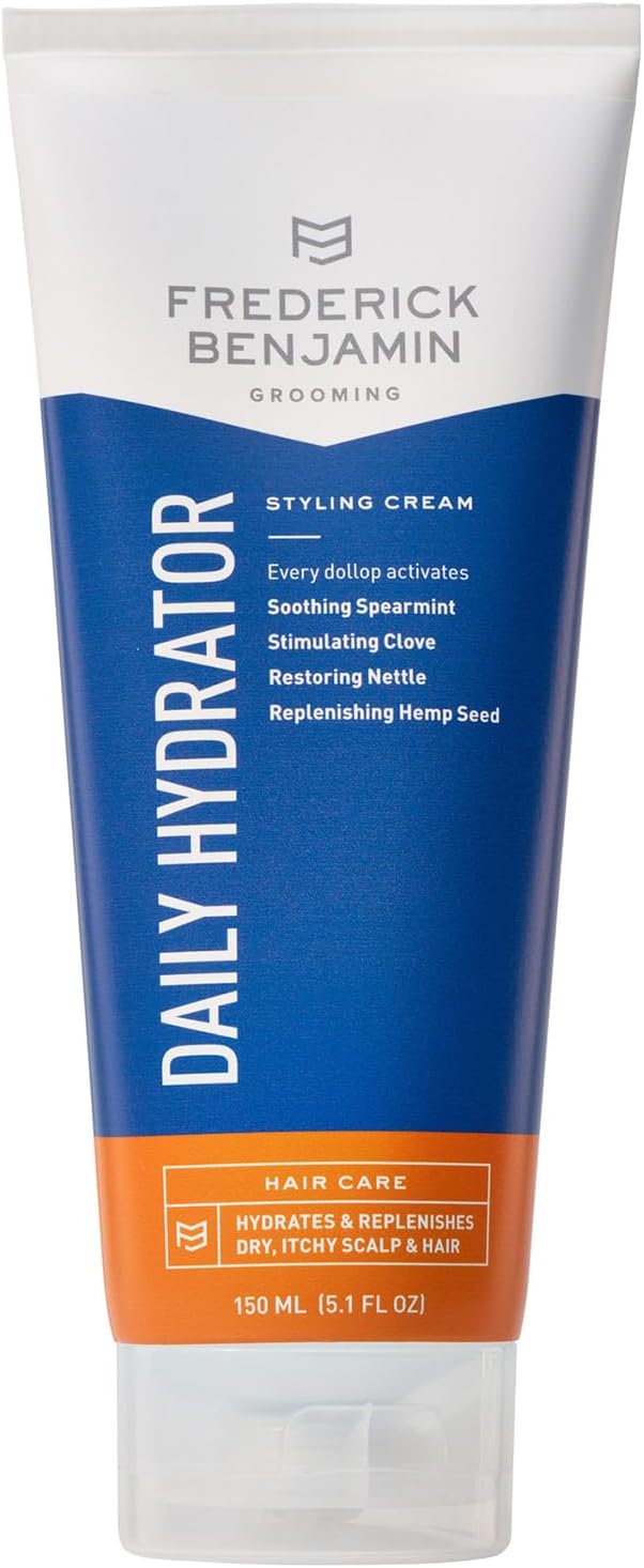 Frederick Benjamin Daily Hydrator, Hydrating Hair Cream with Light Hold, Natural Hair Moisturizer for Men, Hydrates & Replenishes Dry, Itchy Scalp & Hair, 5.1oz