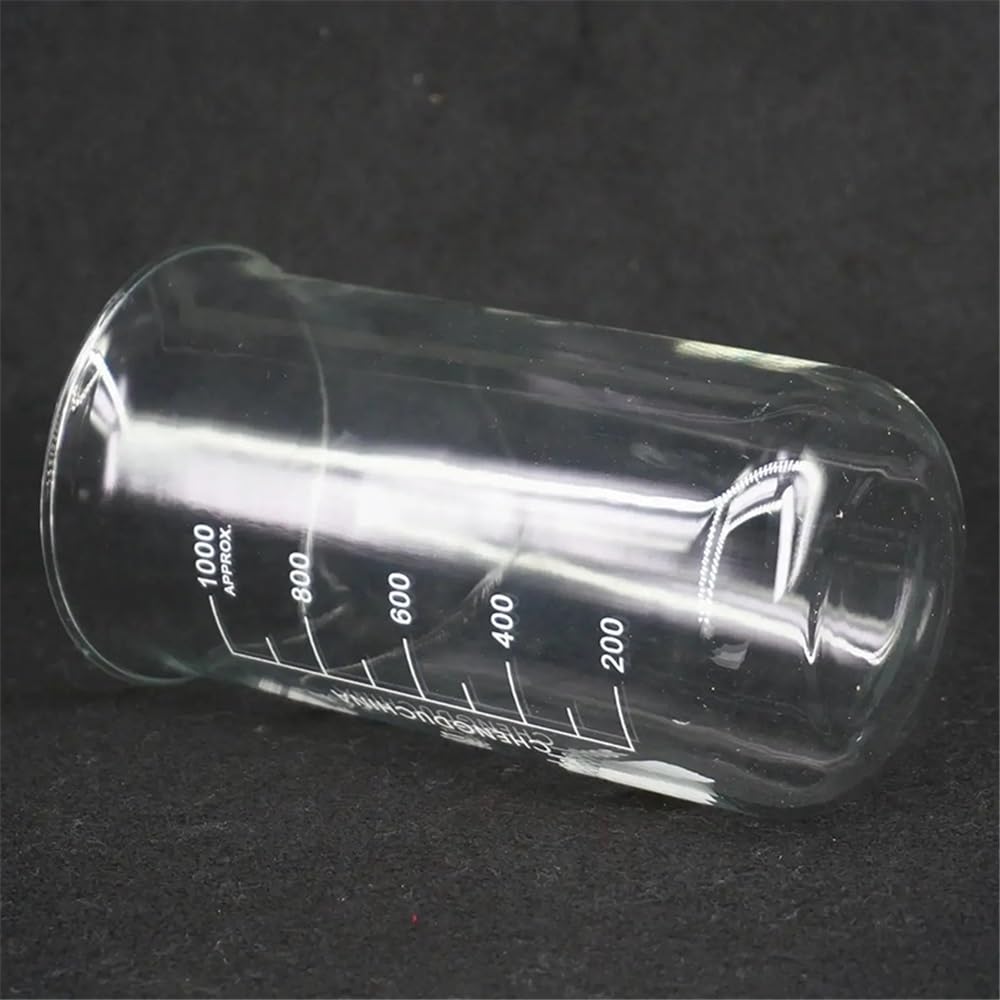 Vetreria da laboratorio Becher da laboratorio alto da 1000 ml in vetro borosilicato trasparente addensato con beccuccio