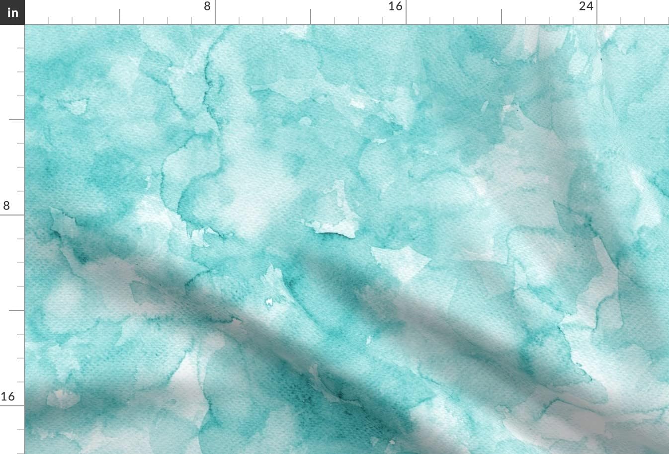 Spoonflower Fabric - Watercolor Solid Mint Colour Turquoise Background Texture Painted Printed on Chiffon Fabric by The Yard - Sewing Fashion Apparel Dresses Home Decor