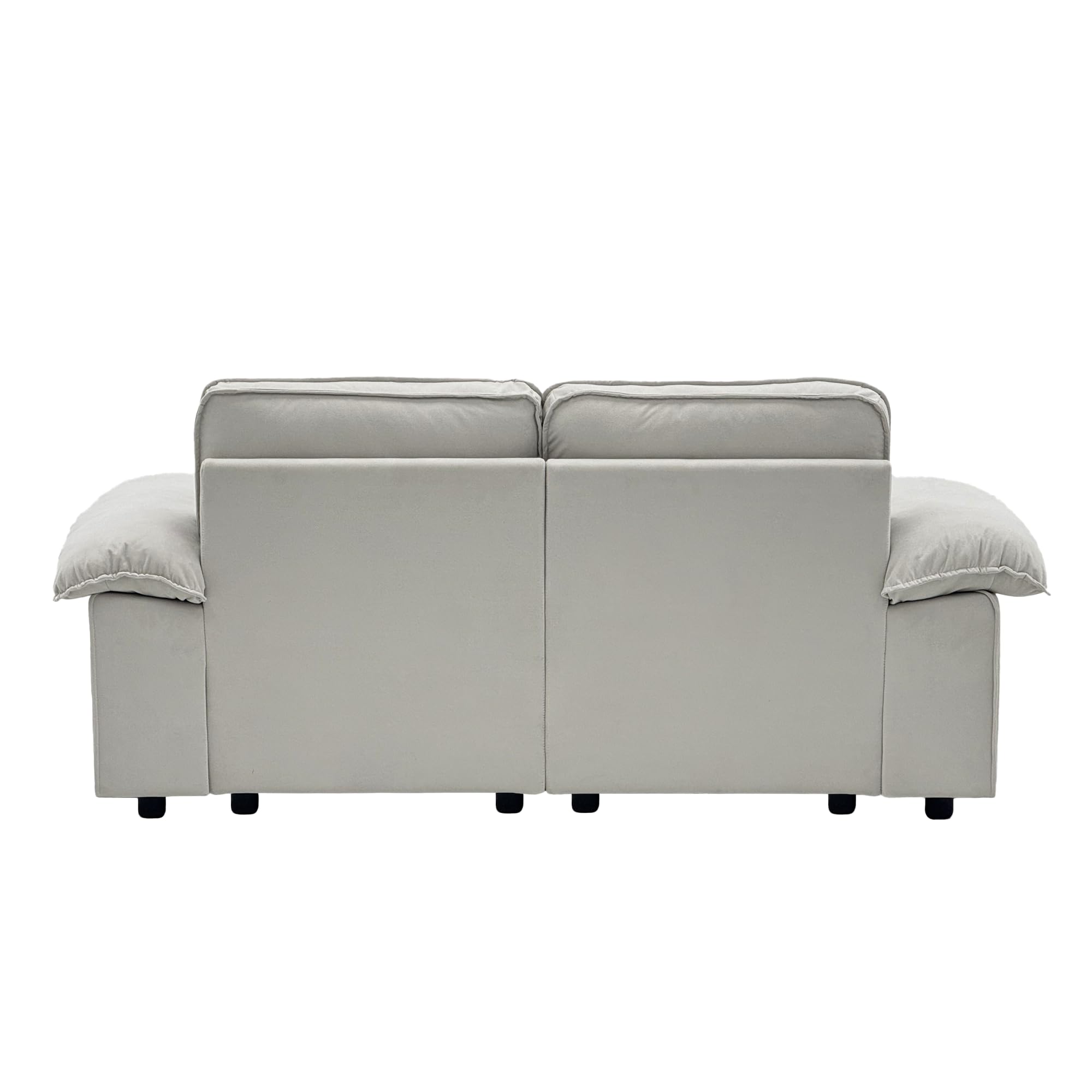 Ball & Cast 2 Sitzer Sofa mit Schlaffunktion - Couch mit Stauraum unter dem Sitz, 201x89x91 cm (BxHxT), Komfortabel für Moderne Wohnzimmer, Cremeweiß
