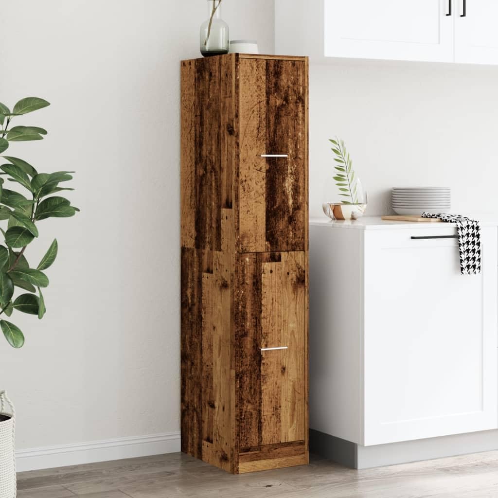 Armario botiquín Madera de ingeniería Envejecida 30x41x144,5 cm, Caja Medicamentos, Botiquín Versátil, Caja De Almacenamiento - 855176