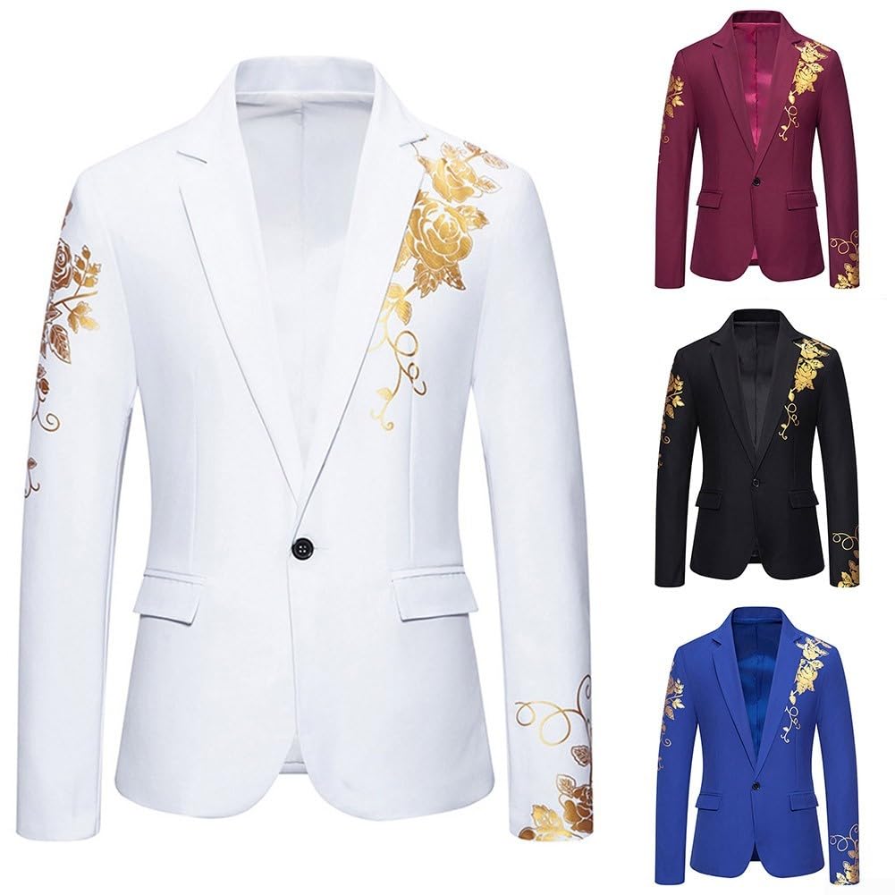 Blazer élégant cachemire floral pour homme, bronzage doré, veste de costume de mariage d'affaires