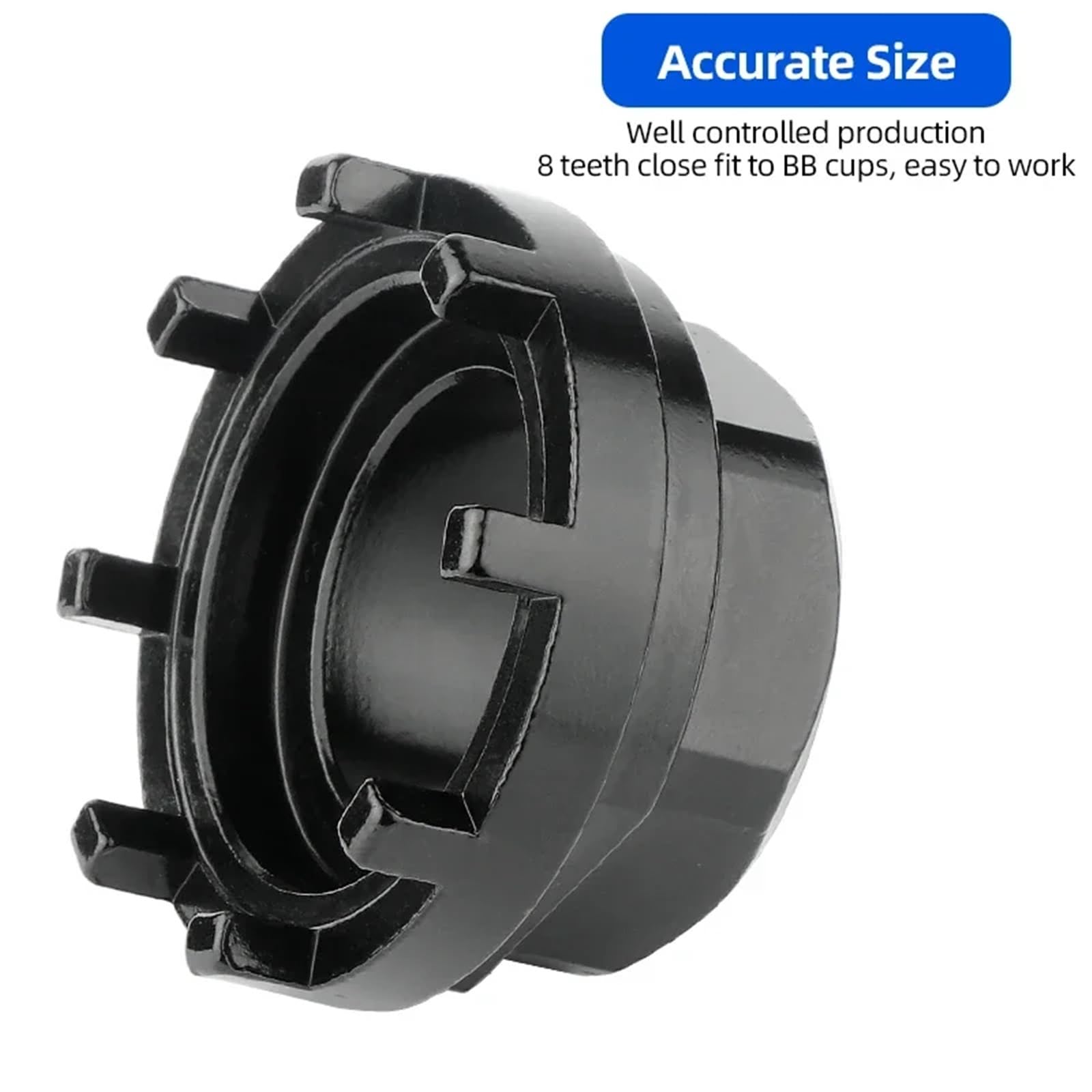 Narzędzie do montażu suportu rowerowego Eight Notch Tool po stronie napędu, pasujące do misek suportu ISIS, montaż tarczy łańcuchowej z 8 zębami(Black socket tool B)