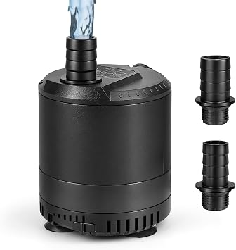 Aquarium submersible pump 109-724GPH, aquarium water pump, Adjustable water flow, Quiet operation,1 Nozzle,Suitable for fish tanks, ponds, aquariums, statues, hydroponic greens.