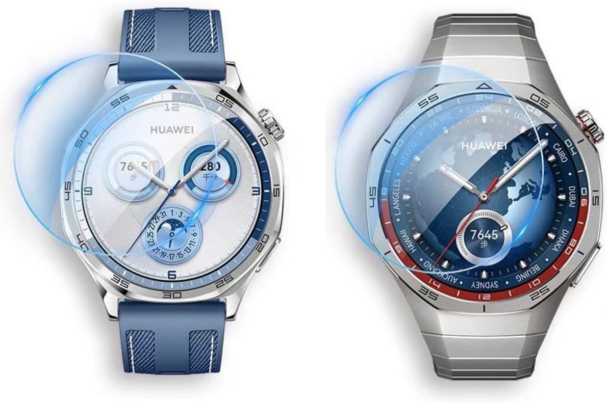 heus[3 Pack] 9H Tempered Glass Screen Protector for Huawei Watch GT5/GT5 Pro 46 mm, Anti-Scratch 9H Ultra-thin Protective Film Cover Glass Accessories for Huawei Watch GT5/GT5 Pro 46 mm