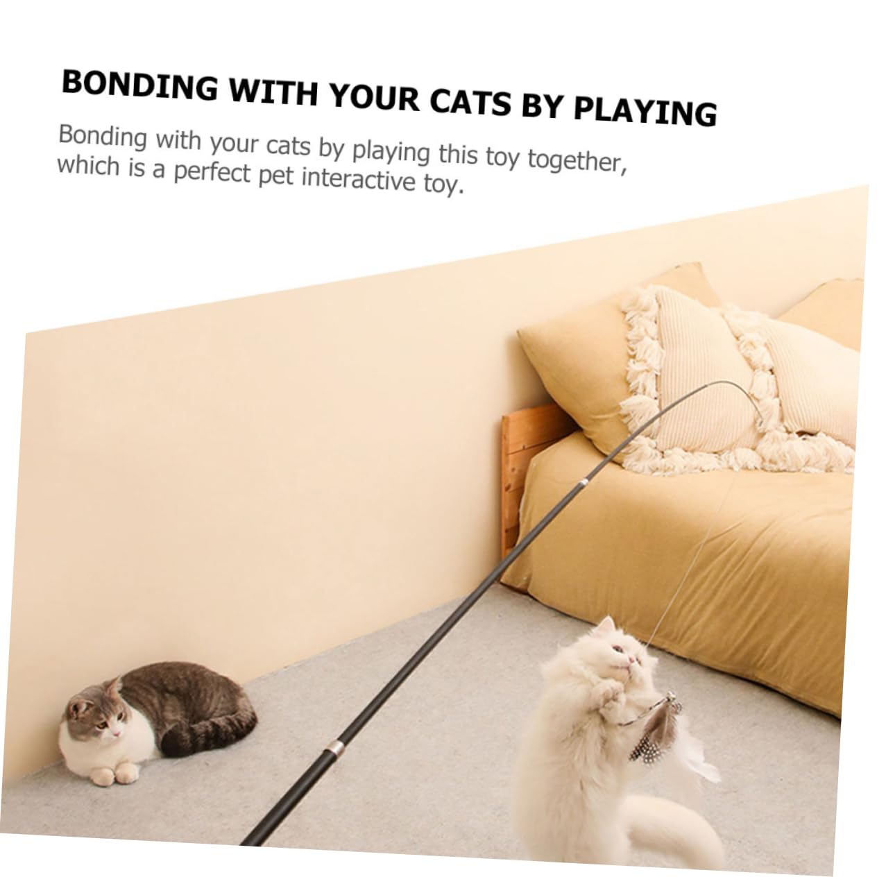 Mipcase 8pièces Télescopique pour Chat Jouet Interactif avec Plume pour Activité Curiosité des Félins