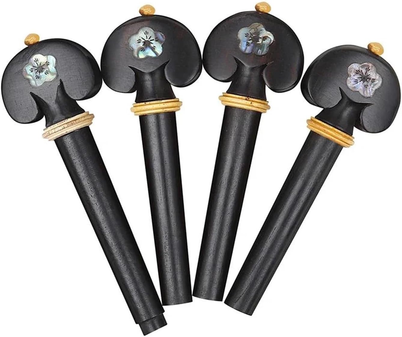 violin accessories kit 4Pcs/Set Violin Tuning Pegs Ebony Fine Tune Pegs Fiddle Parts For 3/4 4/4 Violin String Instrument Accessories(B)