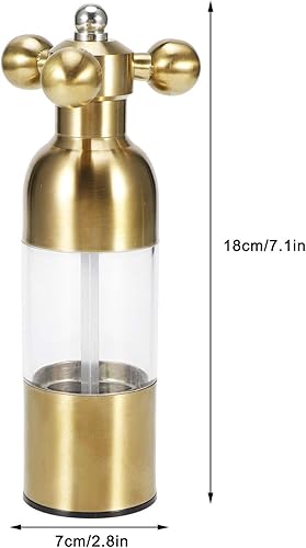 Miniatura 5 de BORDSTRACT Molinillo de pimienta, molinillo de sal y pimienta de acero inoxidable, molinillo de especias de sal ajustable, molinillo de grosor