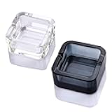 Lxuwbd Ashtray, Crystal Glass Ashtray (black White, small)