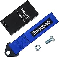 Vista 10 de Correa de remolque de carreras resistente JDM - Correa de remolque de nailon rojo para pista, todoterreno y decoración (rojo)