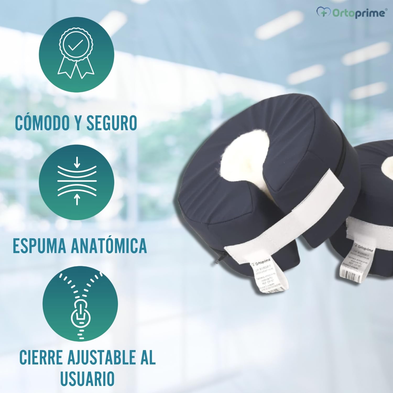 OrtoPrime PACK 2 Taloneras Antiescaras Redondas Impermeables - Protector Talones Antiescaras Ajustable al Usuario - Patucos Antiescaras Ergonómicos - Talonera ortopédica para Codo y Pies