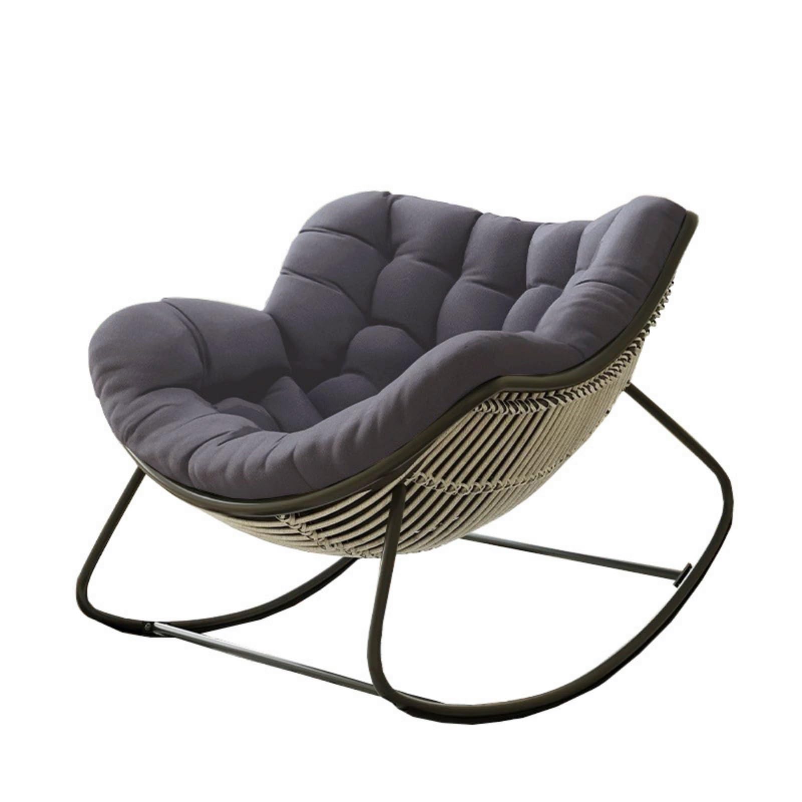 Morbuy Cojines para Mecedora de Exterior - SIN Marco, 120x100x10cm Cojin para Una Mecedora Suave Relax para Silla Huevo, Ratán, Hamaca y Silla Colgante y Jardín, Terraza, Balcón (Gris Oscuro)