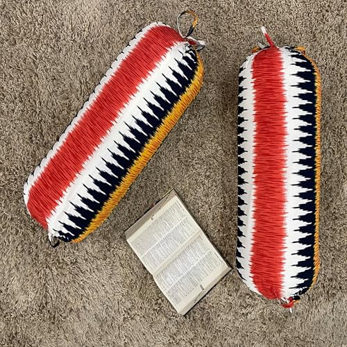 Image of Swayam Set of 2 Pure Cotton Bolster Cover | 30x30 Inch | Soft Breathable Masnad Cover 200TC | Durable & Washable | Motif Print Bolster Cover for Diwan, Bed & Sofa - White & Brown