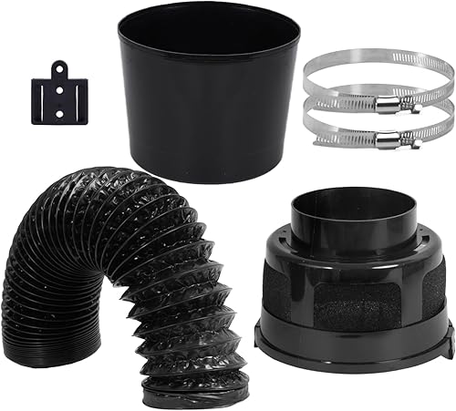 Miniatura 7 de VIWINVELA Kit de ventilación de secadora 3 en 1 negro para interiores con manguera negra, caja de cubo de filtro de ventilación interior para