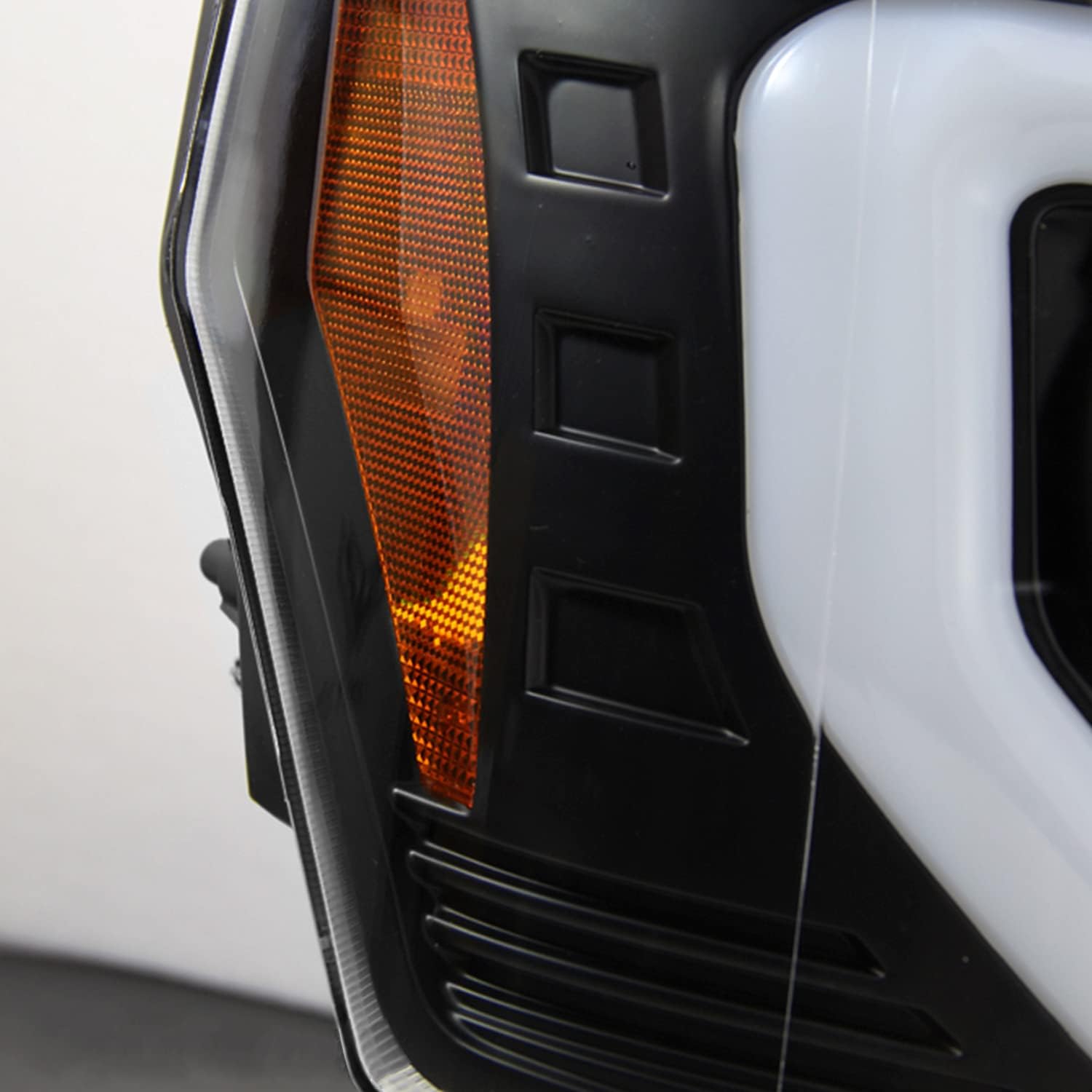 AKKON - For 09-14 Ford F150 Pickup Black Housing DRL Daylight LED Strip Halogen Type Projector Headlights Lamps