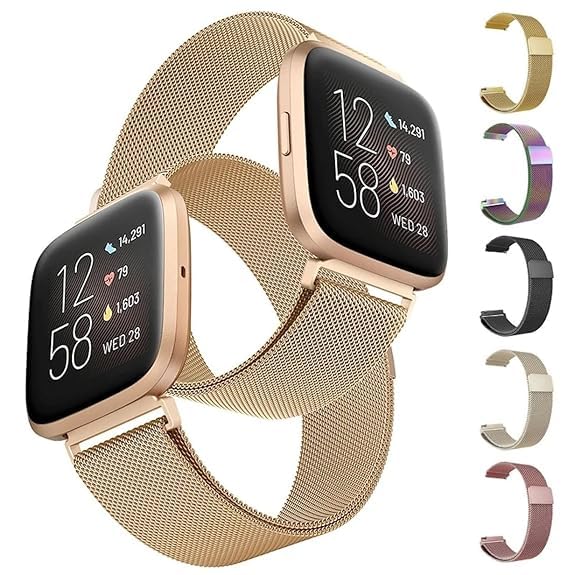 Image of YODI Watch Band Compatible with Fitbit Versa 4 / Fit bit Versa 3 / Fitbit Sense /Sense 2 Band, Soft Replacement Silicone Wristband for Women Flexible Waterproof Sport Watch Strap for Men Large