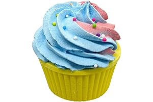 Cupcake Bath Bomb Fizzy Star's Eve, Organic Spa's Cupcake Bath Bombs for Relaxation.