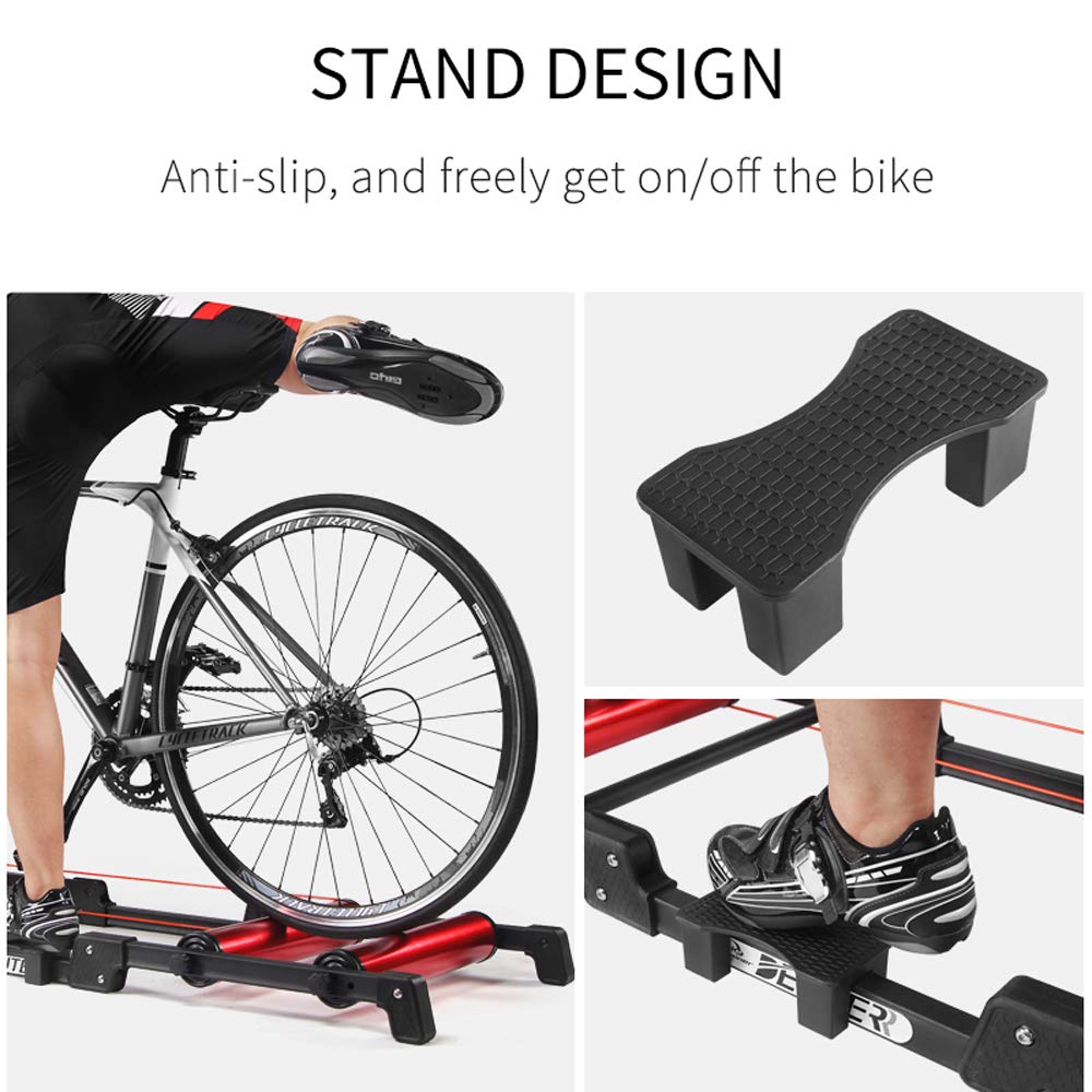 Rodillos de Entrenamiento para Bicicleta, Rodillo de Bicicleta de Ejercicio estacionario para Interiores, Soporte para cinturón de Entrenamiento, aleación de Aluminio, MTB, Bicicleta de Carr