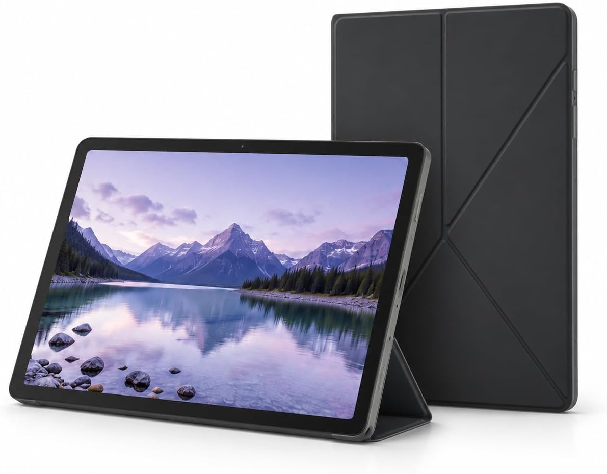 Samsung Galaxy Tab A9+ 11" 64GB Wi-Fi Android Tablet Bundle with Book Cover Case - 90Hz Display, Quad Speakers, 8MP Camera, Long Battery - Graphite