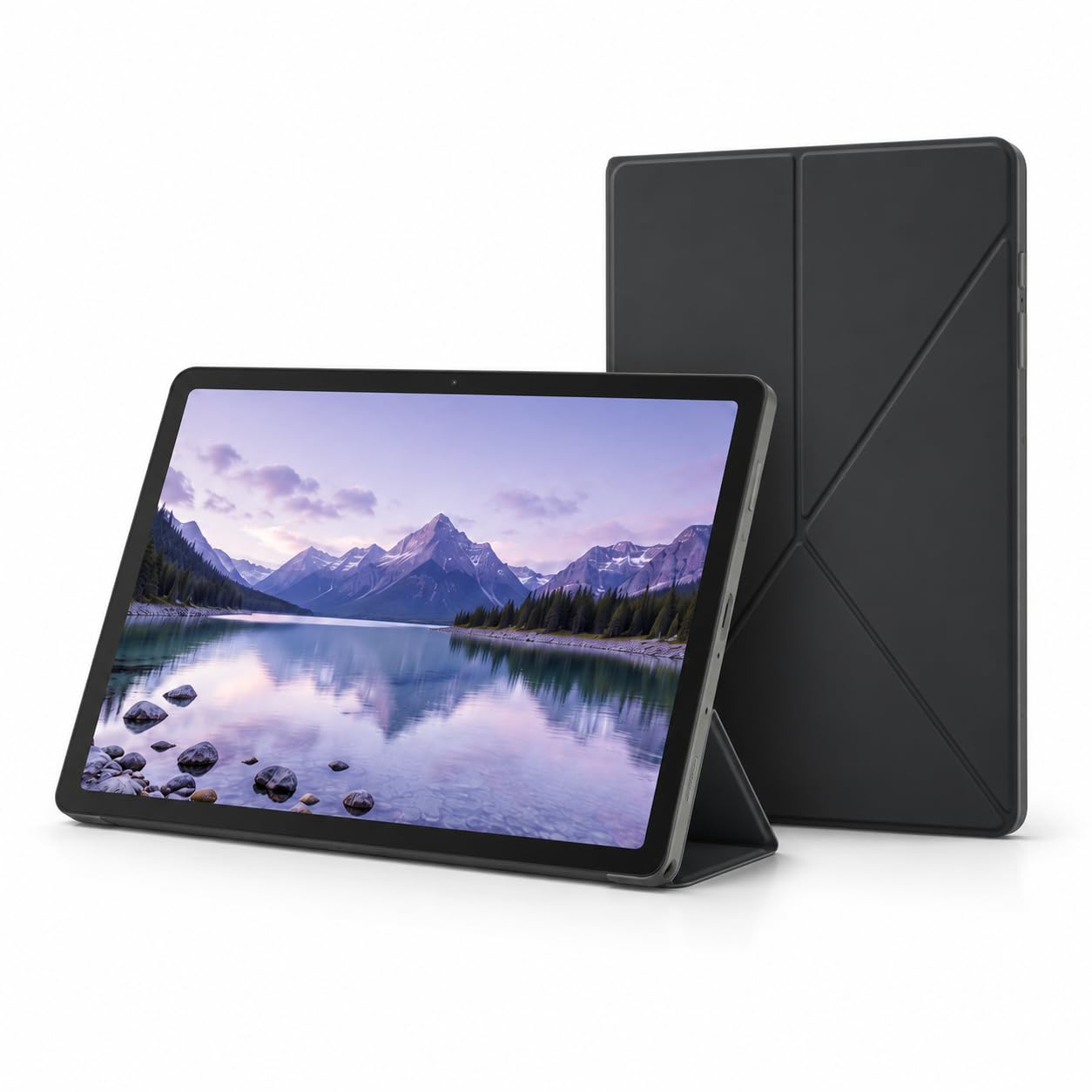 Samsung Galaxy Tab A9+ 11" 64GB Wi-Fi Android Tablet Bundle with Book Cover Case - 90Hz Display, Quad Speakers, 8MP Camera, Long Battery - Graphite