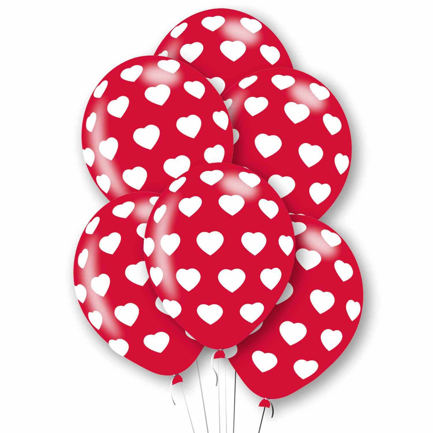 Amscan 9912712 Rtl Balln Pk6 27Cm Polka Heart
